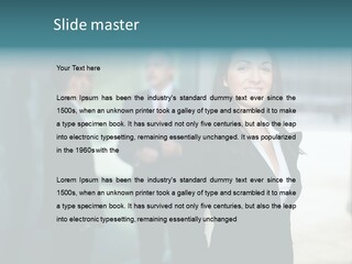 A Woman Standing In Front Of A Man In A Suit PowerPoint Template