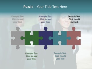 A Woman Standing In Front Of A Man In A Suit PowerPoint Template