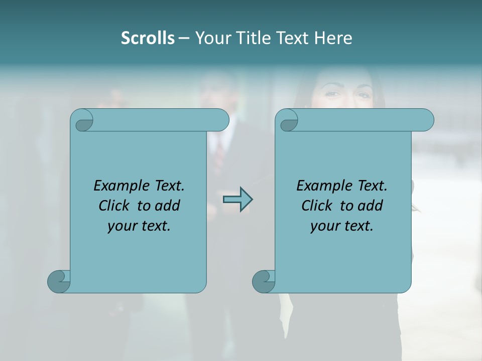 A Woman Standing In Front Of A Man In A Suit PowerPoint Template