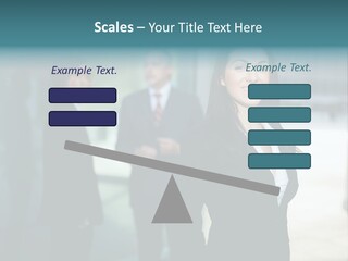 A Woman Standing In Front Of A Man In A Suit PowerPoint Template