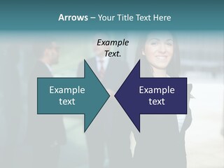 A Woman Standing In Front Of A Man In A Suit PowerPoint Template