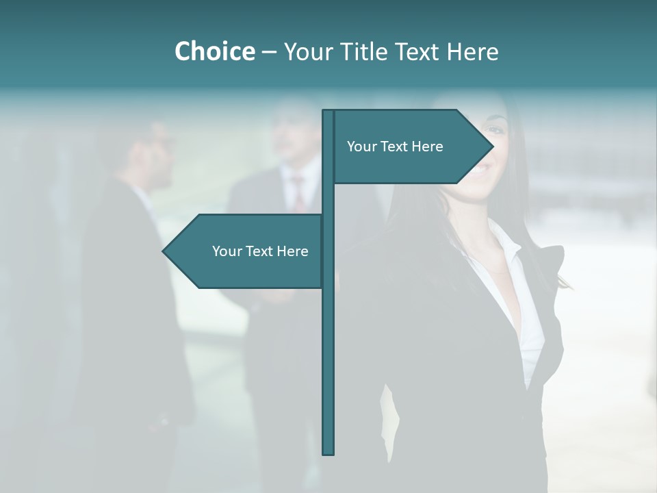 A Woman Standing In Front Of A Man In A Suit PowerPoint Template
