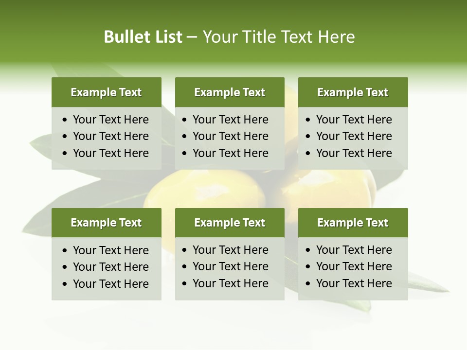 Bright Aceitunas Cooking PowerPoint Template