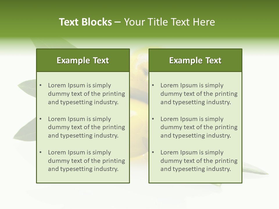 Bright Aceitunas Cooking PowerPoint Template