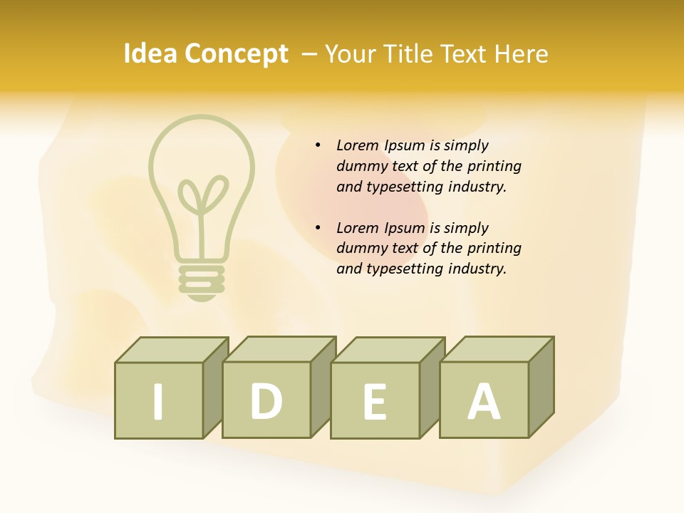 White Cheese Isolated PowerPoint Template