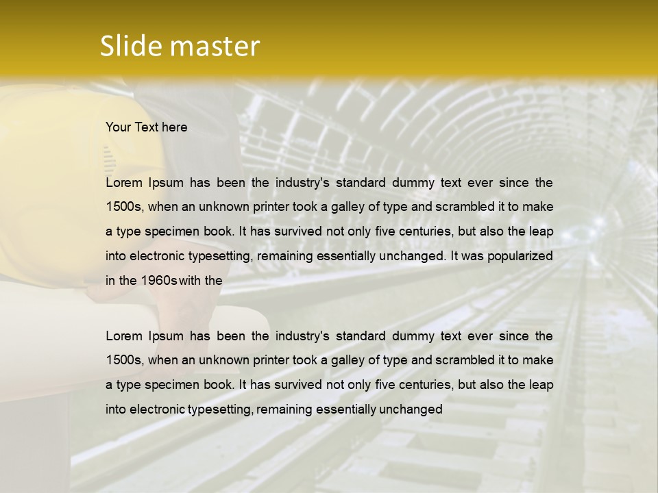Hand Businessman Hardhat PowerPoint Template