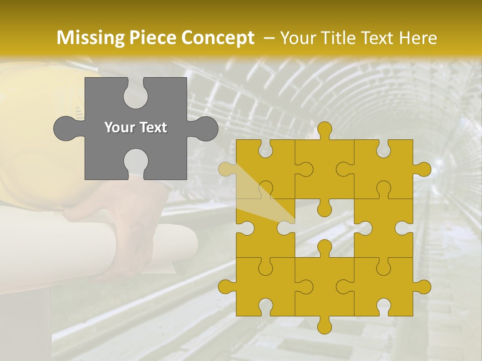 Hand Businessman Hardhat PowerPoint Template