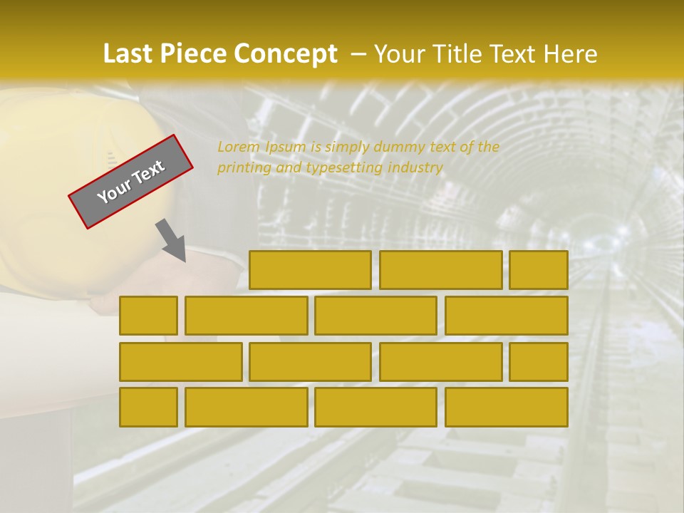 Hand Businessman Hardhat PowerPoint Template