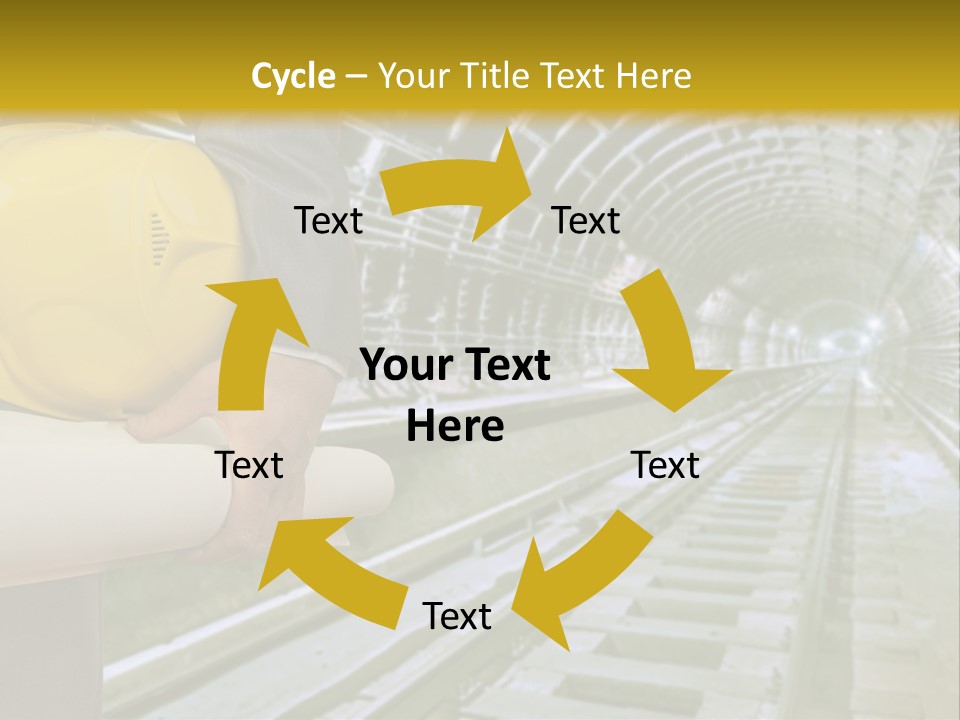 Hand Businessman Hardhat PowerPoint Template