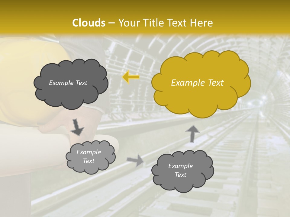Hand Businessman Hardhat PowerPoint Template