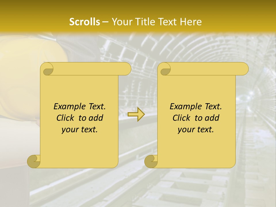 Hand Businessman Hardhat PowerPoint Template