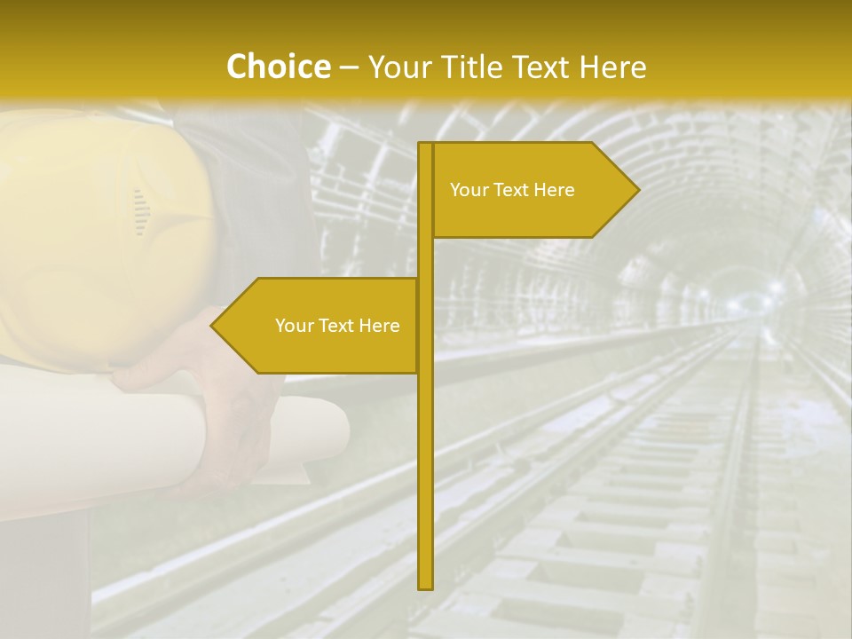 Hand Businessman Hardhat PowerPoint Template