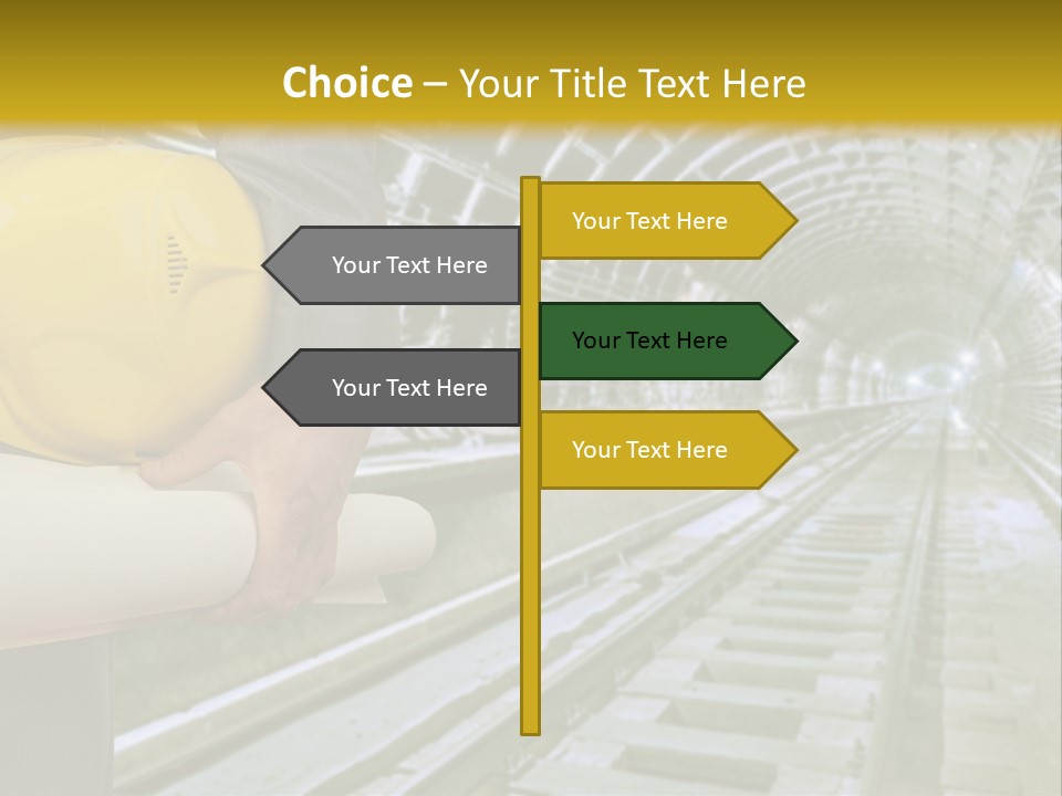 Hand Businessman Hardhat PowerPoint Template