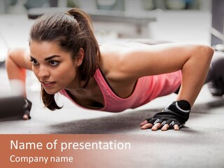 Brunette Sportswear Health PowerPoint Template