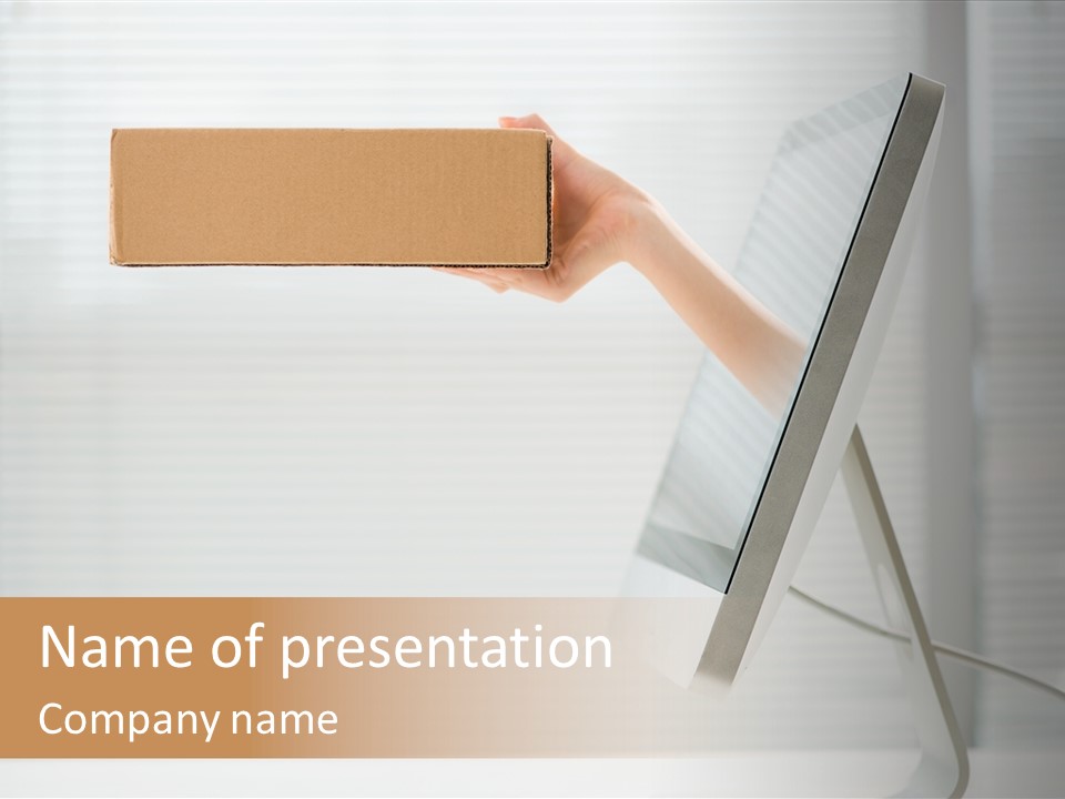 Holding Ebusiness Closeup PowerPoint Template