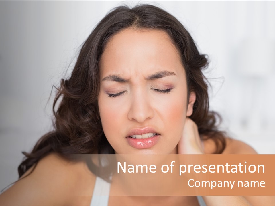 Home Neck Brunette PowerPoint Template