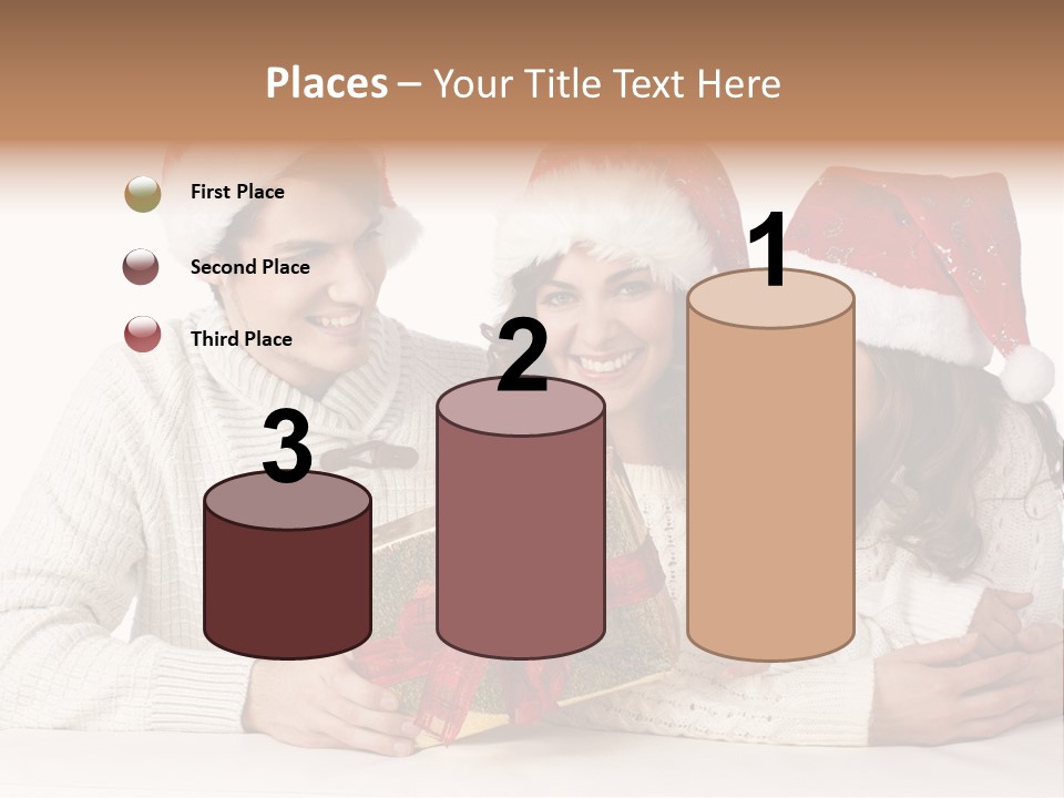 A Man And A Woman Are Holding A Present PowerPoint Template