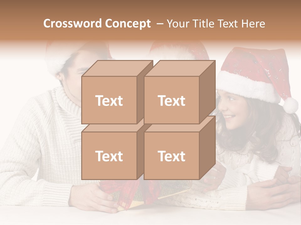 A Man And A Woman Are Holding A Present PowerPoint Template