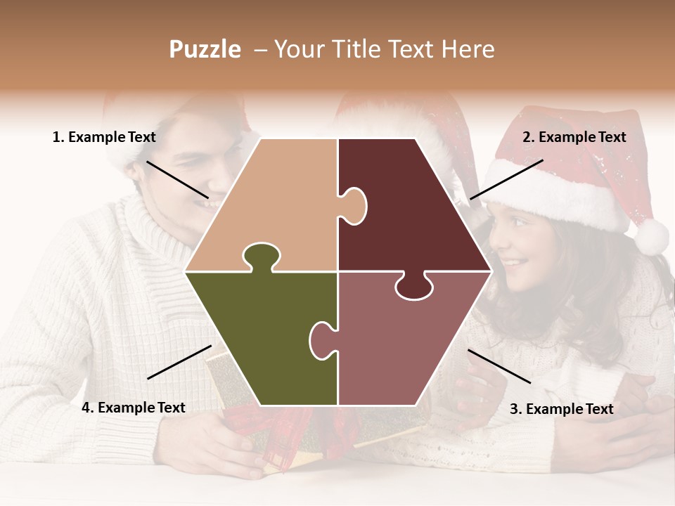 A Man And A Woman Are Holding A Present PowerPoint Template