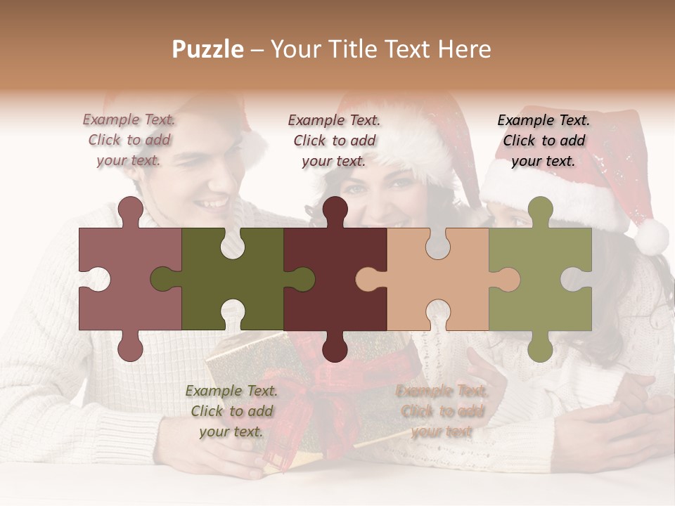 A Man And A Woman Are Holding A Present PowerPoint Template