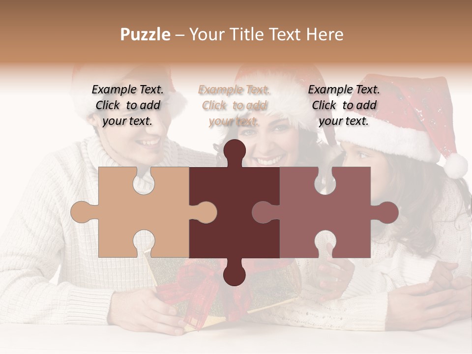 A Man And A Woman Are Holding A Present PowerPoint Template