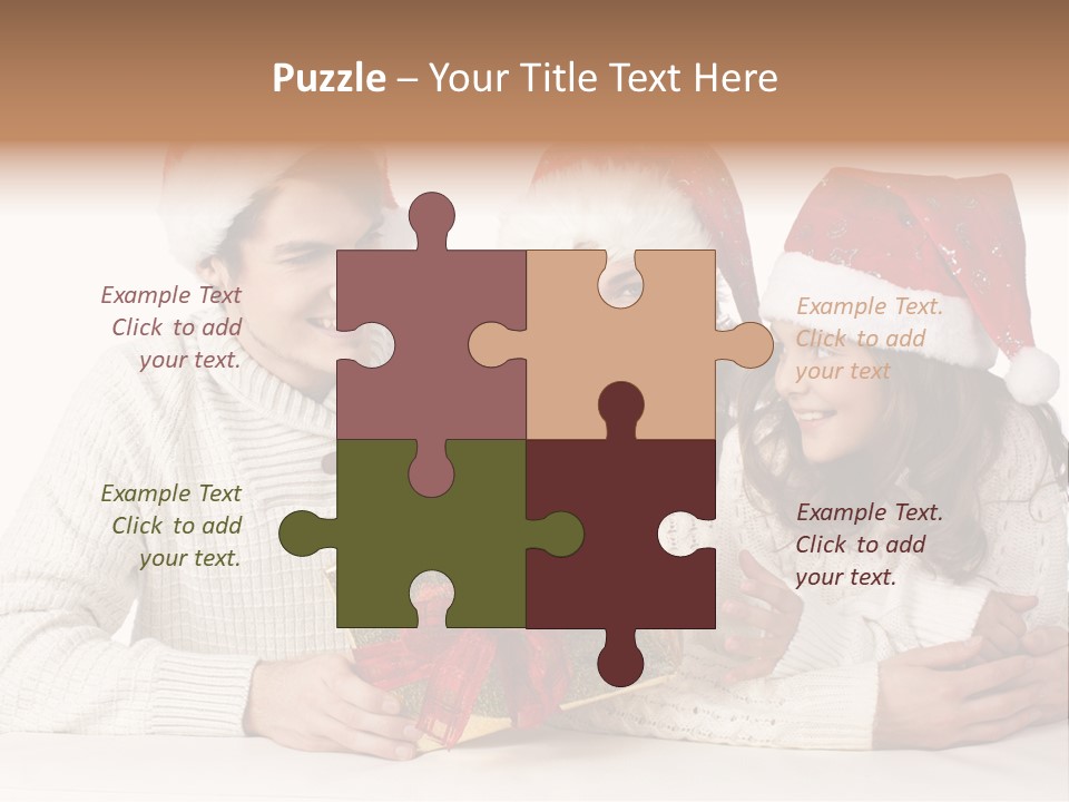 A Man And A Woman Are Holding A Present PowerPoint Template