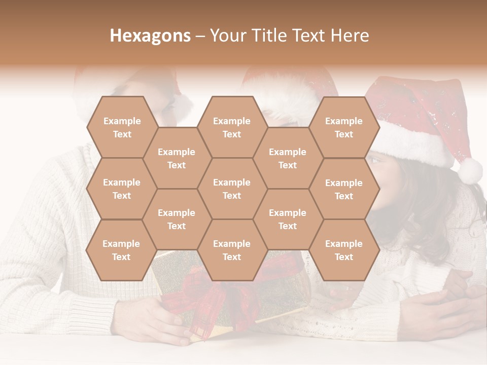 A Man And A Woman Are Holding A Present PowerPoint Template