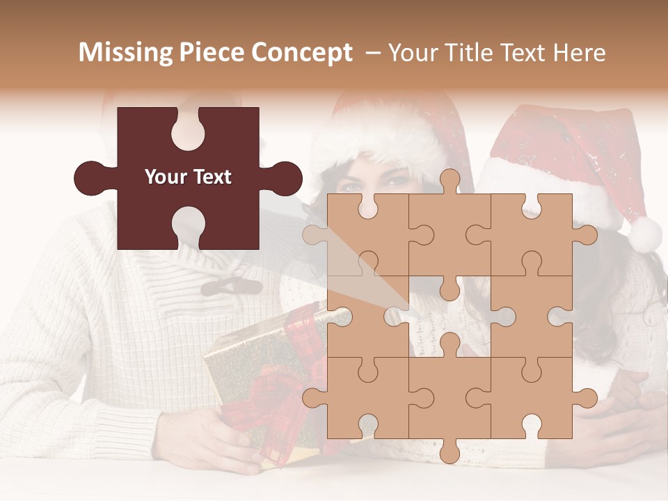 A Man And A Woman Are Holding A Present PowerPoint Template