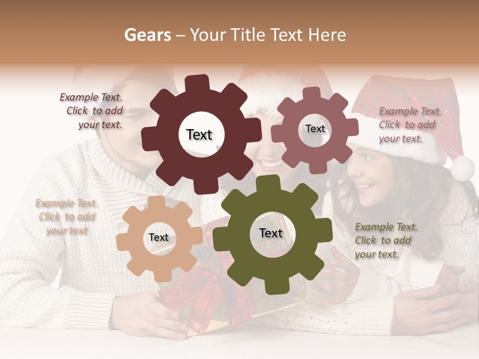 A Man And A Woman Are Holding A Present PowerPoint Template