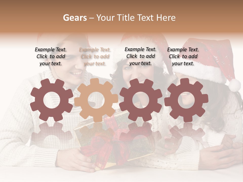 A Man And A Woman Are Holding A Present PowerPoint Template