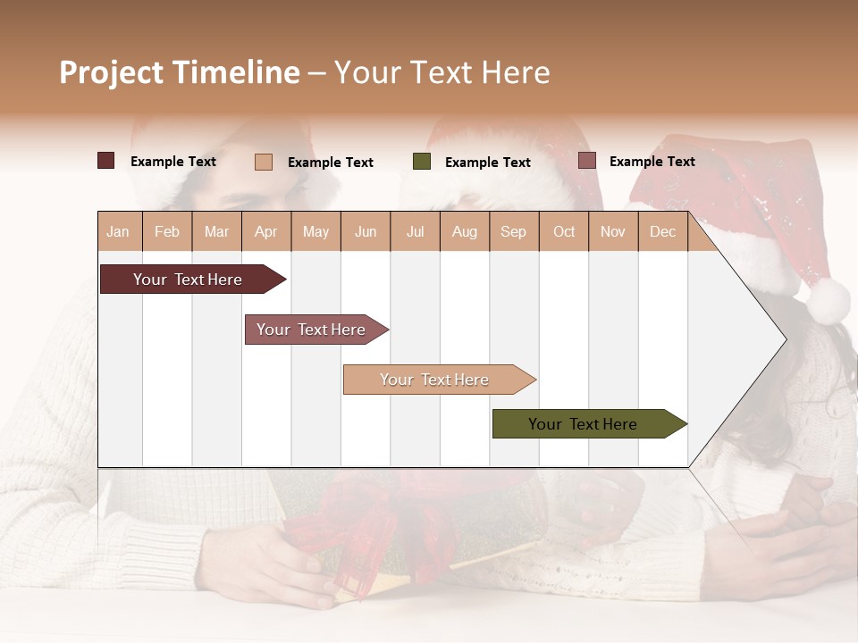 A Man And A Woman Are Holding A Present PowerPoint Template
