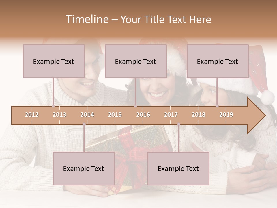 A Man And A Woman Are Holding A Present PowerPoint Template