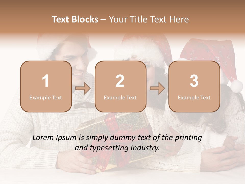 A Man And A Woman Are Holding A Present PowerPoint Template