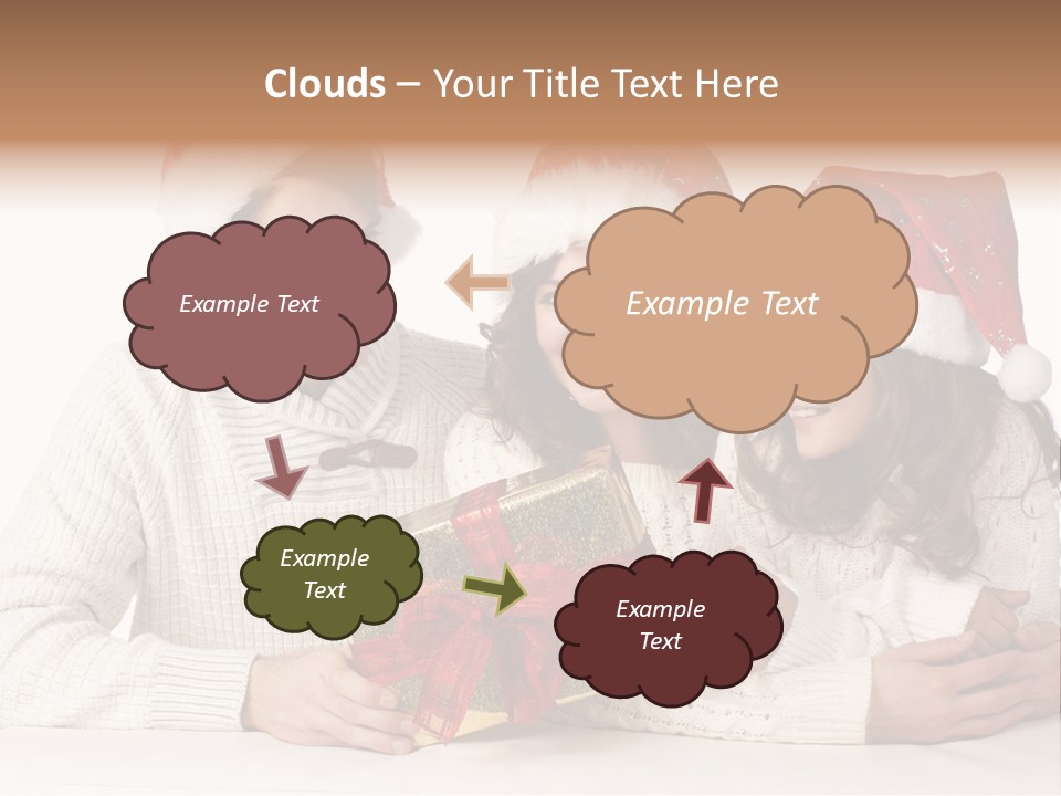 A Man And A Woman Are Holding A Present PowerPoint Template