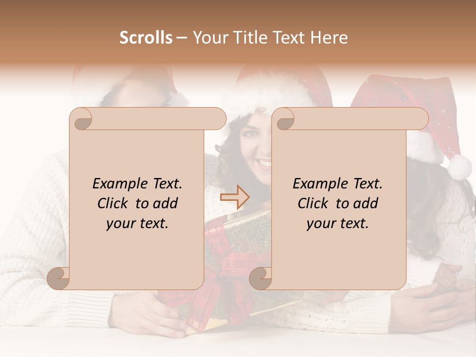 A Man And A Woman Are Holding A Present PowerPoint Template