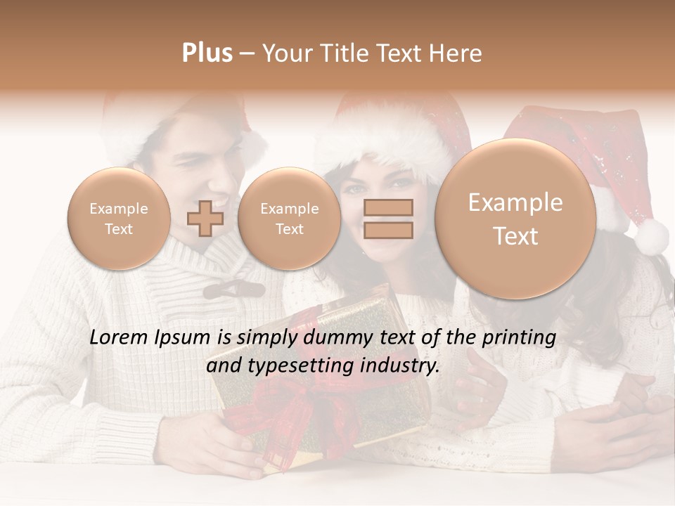 A Man And A Woman Are Holding A Present PowerPoint Template