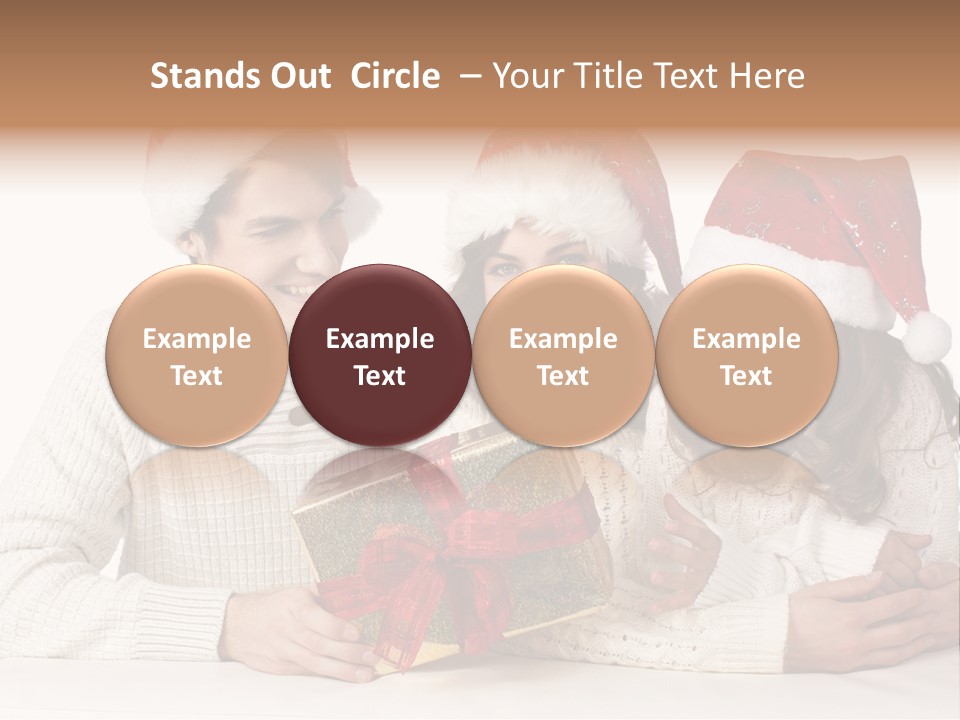 A Man And A Woman Are Holding A Present PowerPoint Template