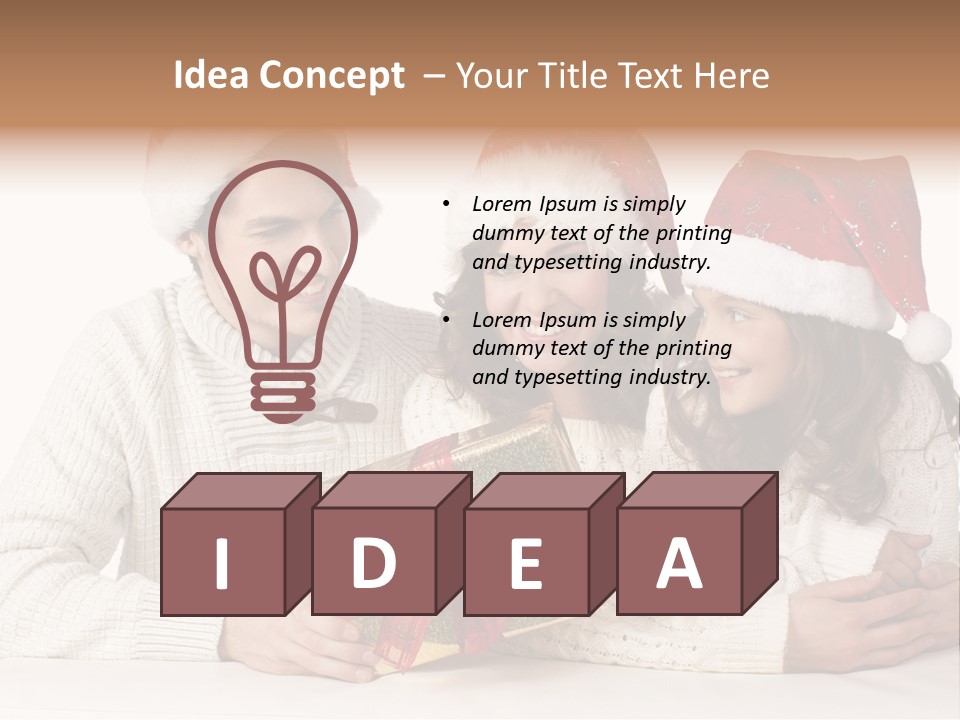 A Man And A Woman Are Holding A Present PowerPoint Template