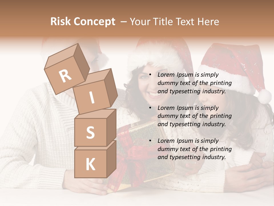 A Man And A Woman Are Holding A Present PowerPoint Template