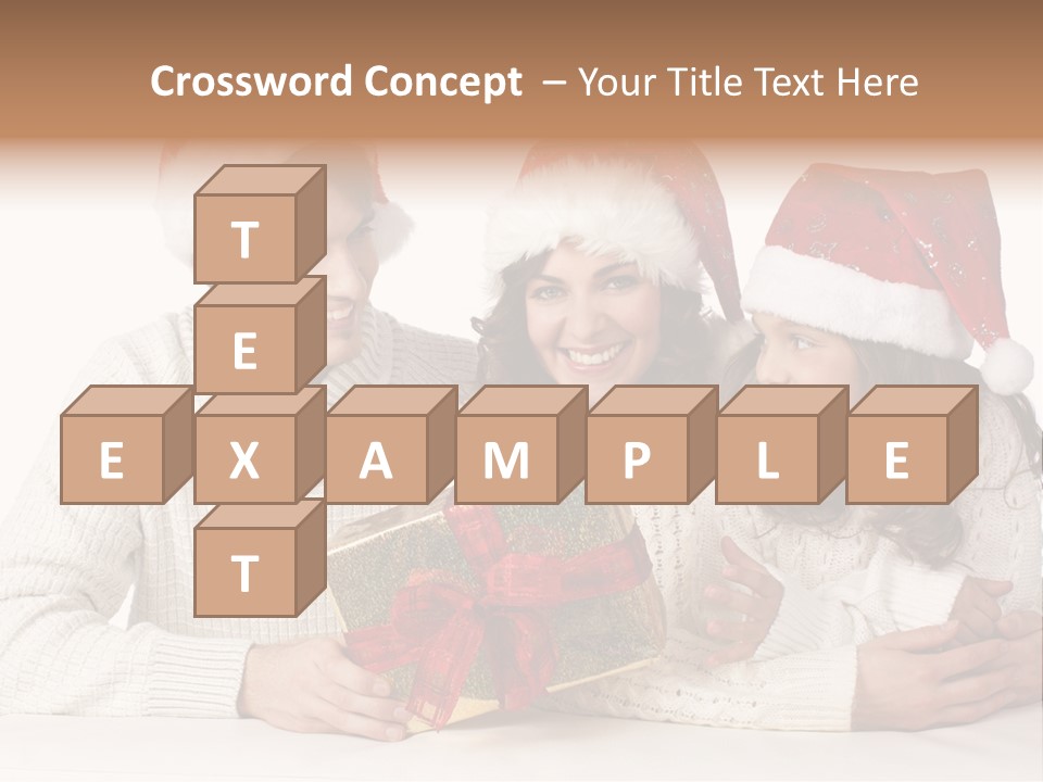 A Man And A Woman Are Holding A Present PowerPoint Template