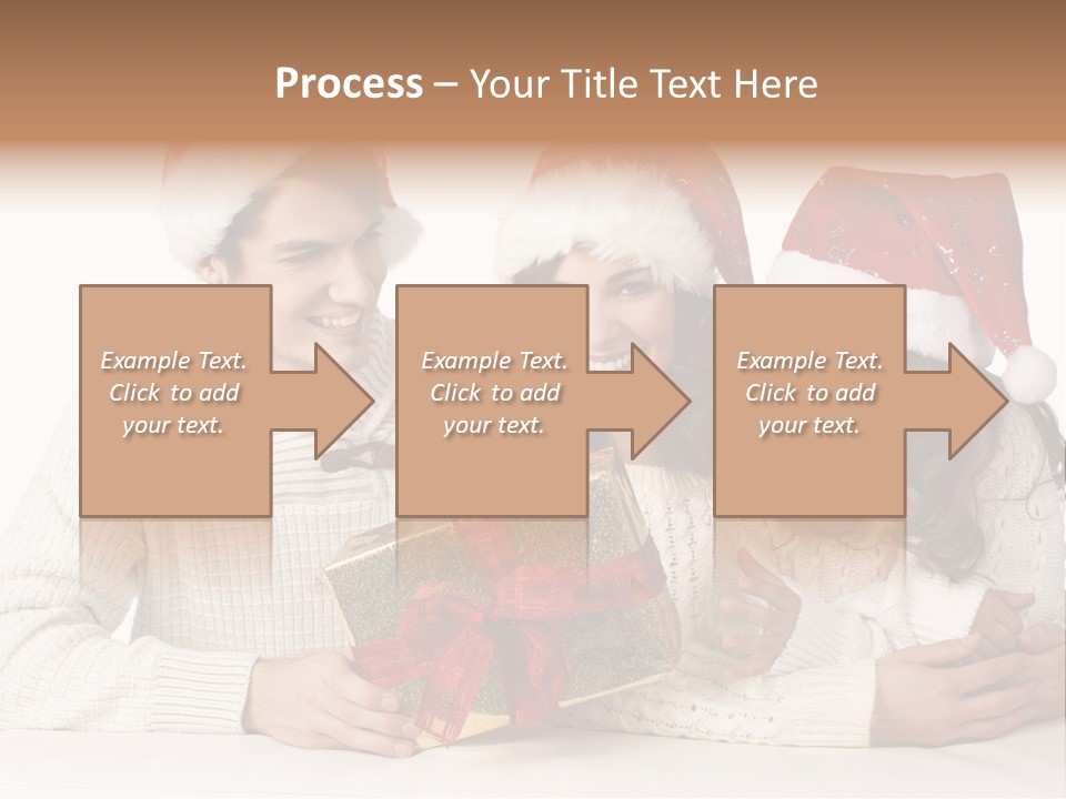 A Man And A Woman Are Holding A Present PowerPoint Template