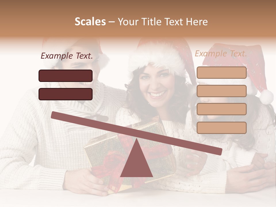 A Man And A Woman Are Holding A Present PowerPoint Template