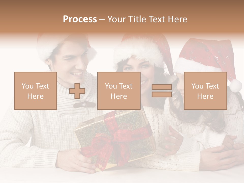 A Man And A Woman Are Holding A Present PowerPoint Template