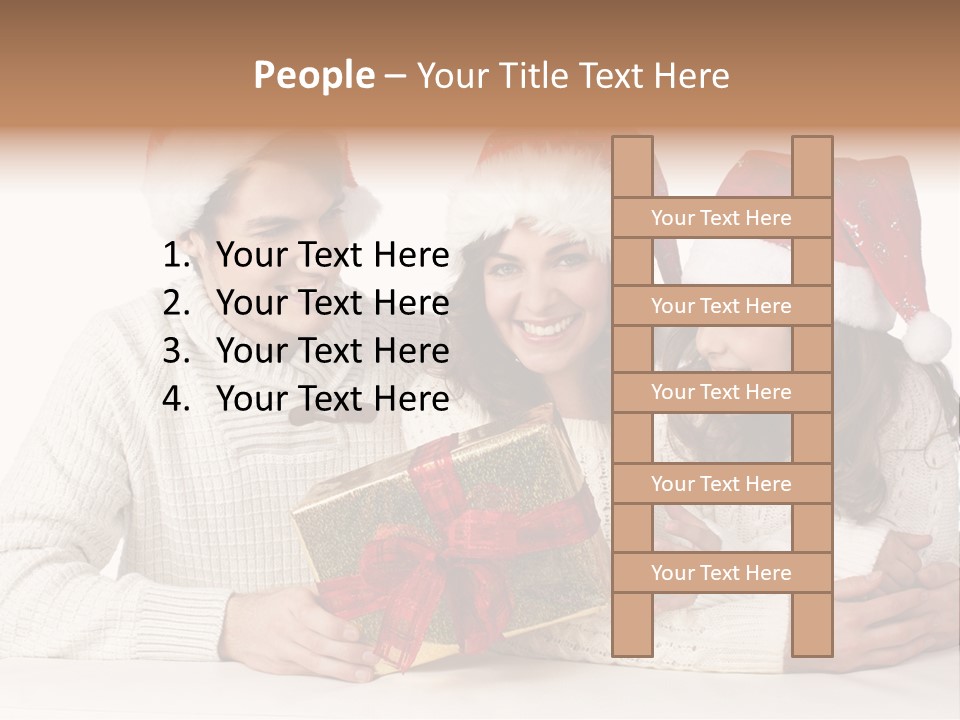 A Man And A Woman Are Holding A Present PowerPoint Template