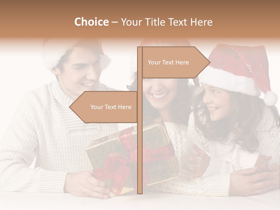 A Man And A Woman Are Holding A Present PowerPoint Template