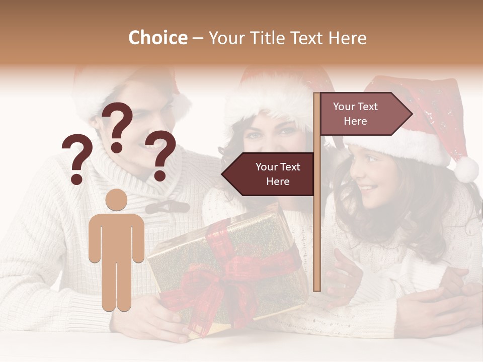 A Man And A Woman Are Holding A Present PowerPoint Template