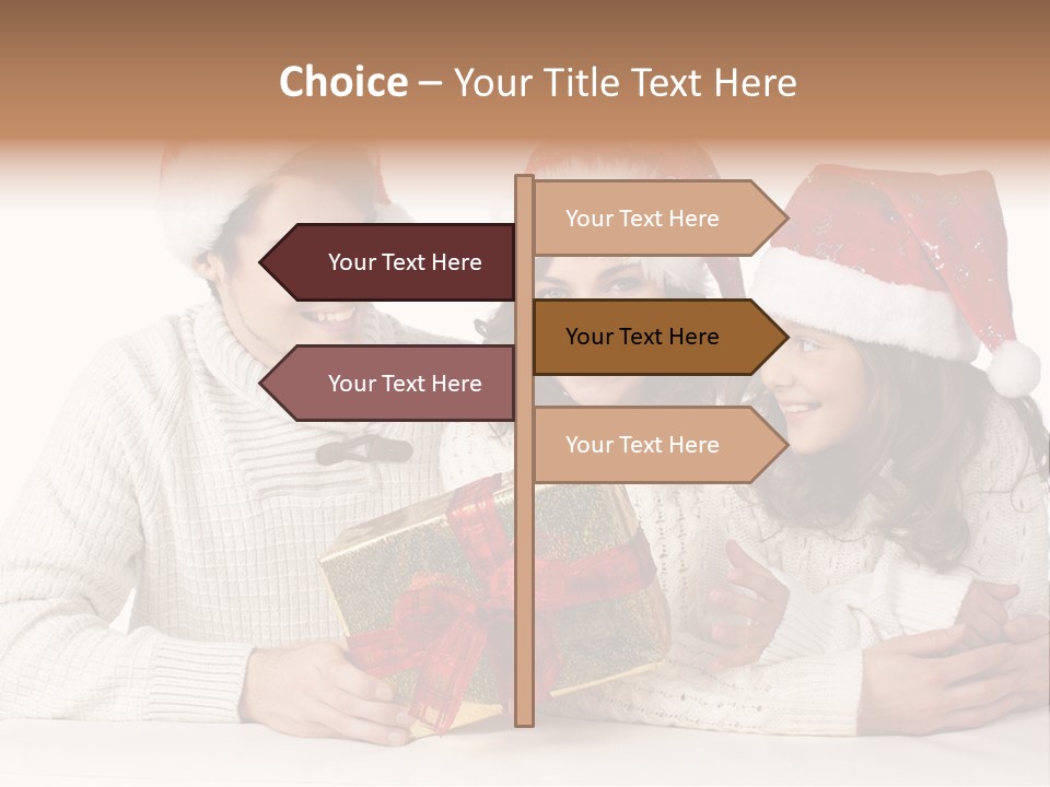 A Man And A Woman Are Holding A Present PowerPoint Template