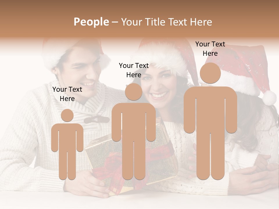 A Man And A Woman Are Holding A Present PowerPoint Template