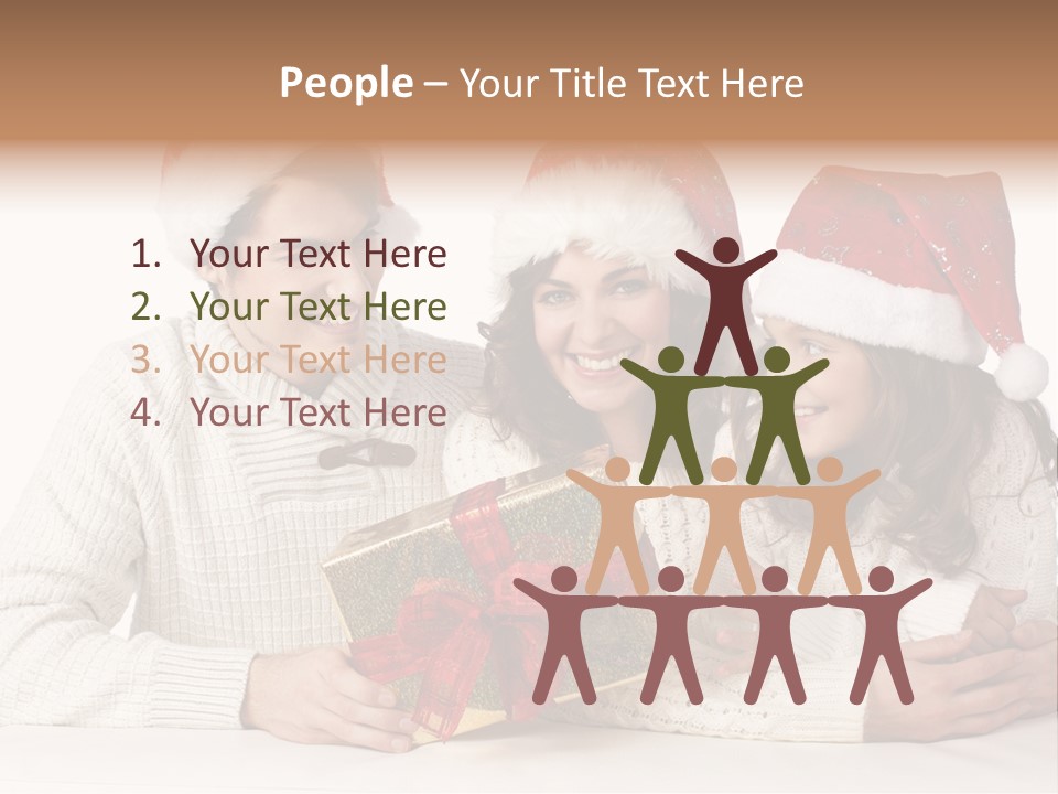A Man And A Woman Are Holding A Present PowerPoint Template