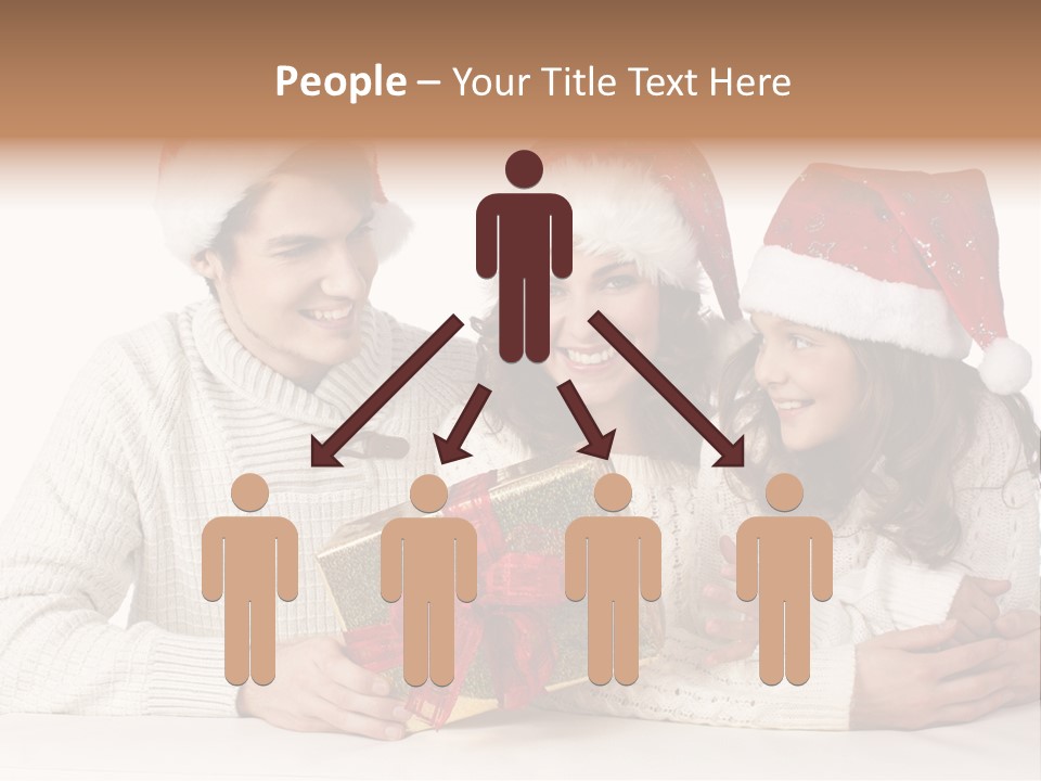 A Man And A Woman Are Holding A Present PowerPoint Template